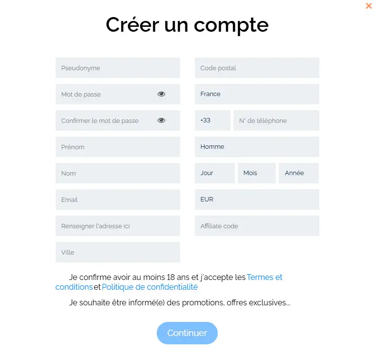 Proceso de registro VULKAN VEGAS CASINO